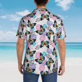 thumbnail image 6 of Balery Bright Butterflies1 Print Men's Hawaiian Shirts Short Sleeve Beach Shirt Relaxed Fit Vacation Button Down Shirts-Large, 6 of 9