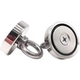 thumbnail image 3 of Neodymium magnet 140 kg force diameter 60 mm, magnets with powerful lifting rings for industry and science, magnetic fishing, 3 of 5