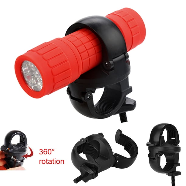Xihbxyly Clip para Luz de Bicicleta de Montaña, Soporte Giratorio de 360°, Montaje Ajustable, Goma Antideslizante, Fácil Instalación, Aluminio Duradero, Compatible con Linternas de 2,3-2,6 Cm, Acceso