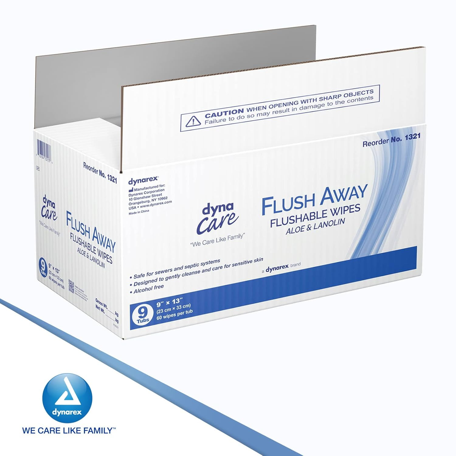 Flush Away Adult Flushable Personal Wipe 9 x 13", 9 Pack 540 Wipes