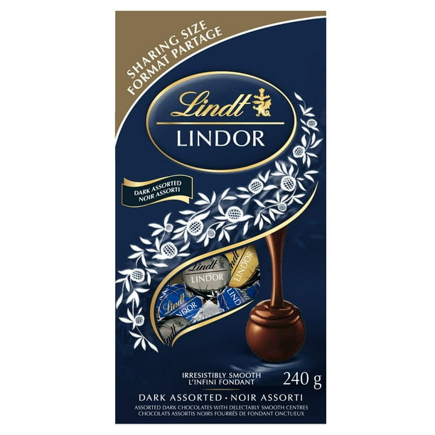 Truffes LINDOR assorties au chocolat noir de Lindt – Sachet (240 g) 240g