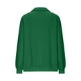 thumbnail image 5 of Women's Solid Color Lapel Zipper Sweatshirt, Lightweight Breathable No Hood Pullover Top with Casual Comfort Fit for Four Season Daily Wear, Travel, Home, Vacation and Street Fashion Green S, 5 of 6
