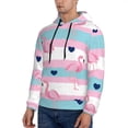 thumbnail image 3 of Naloa Flamingo1 Men's Casual Hooded Collar Drawstring Hoodies Pullover Sweatshirts Casual Long Sleeve Shirts-3X-Large, 3 of 7