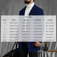 thumbnail image 5 of Men's Lapel Trench Coat Button Front Overcoat,Notched Collar Fleece Warm Outerwear Oversized Windproof Daily Casual Business Wear,Mid Lengthen,Blue,XS, 5 of 5