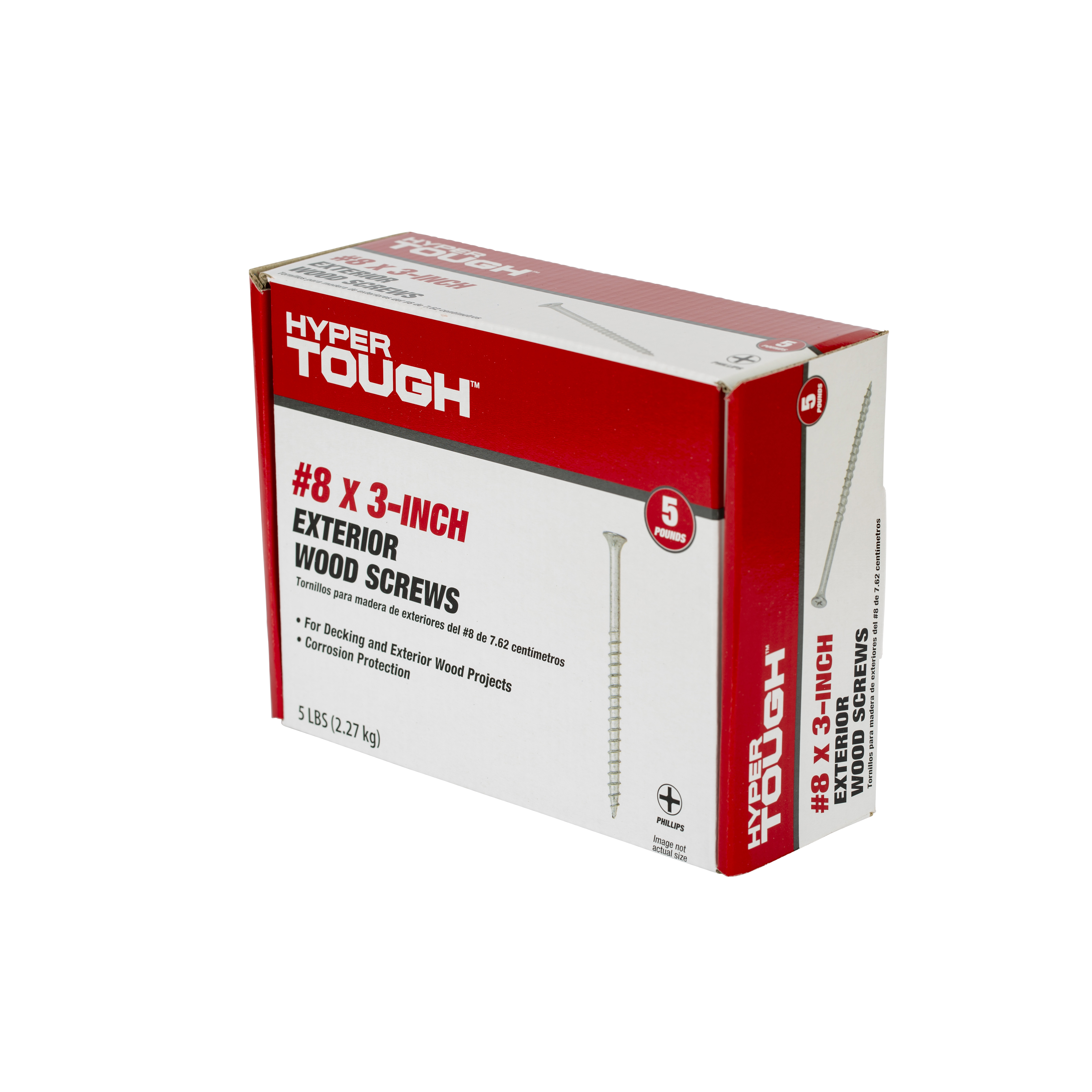 Hyper Tough #8 x 3 in. Phillips Flat Head Exterior Wood Screw, 5 lb Box