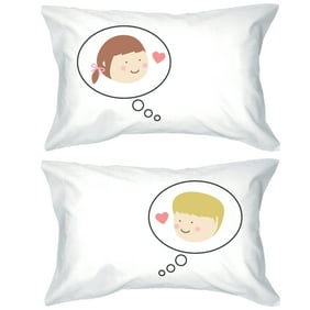 His And Hers Pillowcases 300 Thread Count Egyptian Cotton Cute