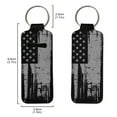 thumbnail image 2 of Yuyamidu American Flag Chapstick Holder Keychain for Women Neoprene Lip Balm Protector Sleeve for Tracker and Safeguard Portable Lip Gloss Holder Keychain, 4th of July, 2 of 6