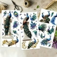 thumbnail image 4 of 3 Sheets 3 Styles PVC Waterproof Decorative Stickers Self Adhesive Floral Decals for Furniture Decoration Peacock 300x150mm 1 sheet/style, 4 of 9