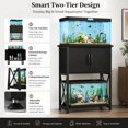 thumbnail image 4 of 5-10 Gallon Fish Tank Stand, Metal Double Aquarium Stand with Cabinet for Fish Tank Accessories Storage, Heavy Duty 20.5" L* 11.02" W Tabletop, 500LBS Capacity Black, 4 of 8