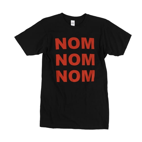 startee Womens Nom Nom Nom Graphic T-Shirt, Black, Small