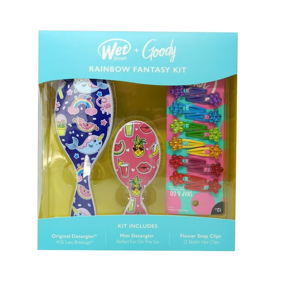 Wet Brush + Goody Rainbow Fantasy Kit Accessory Detangling Bundle