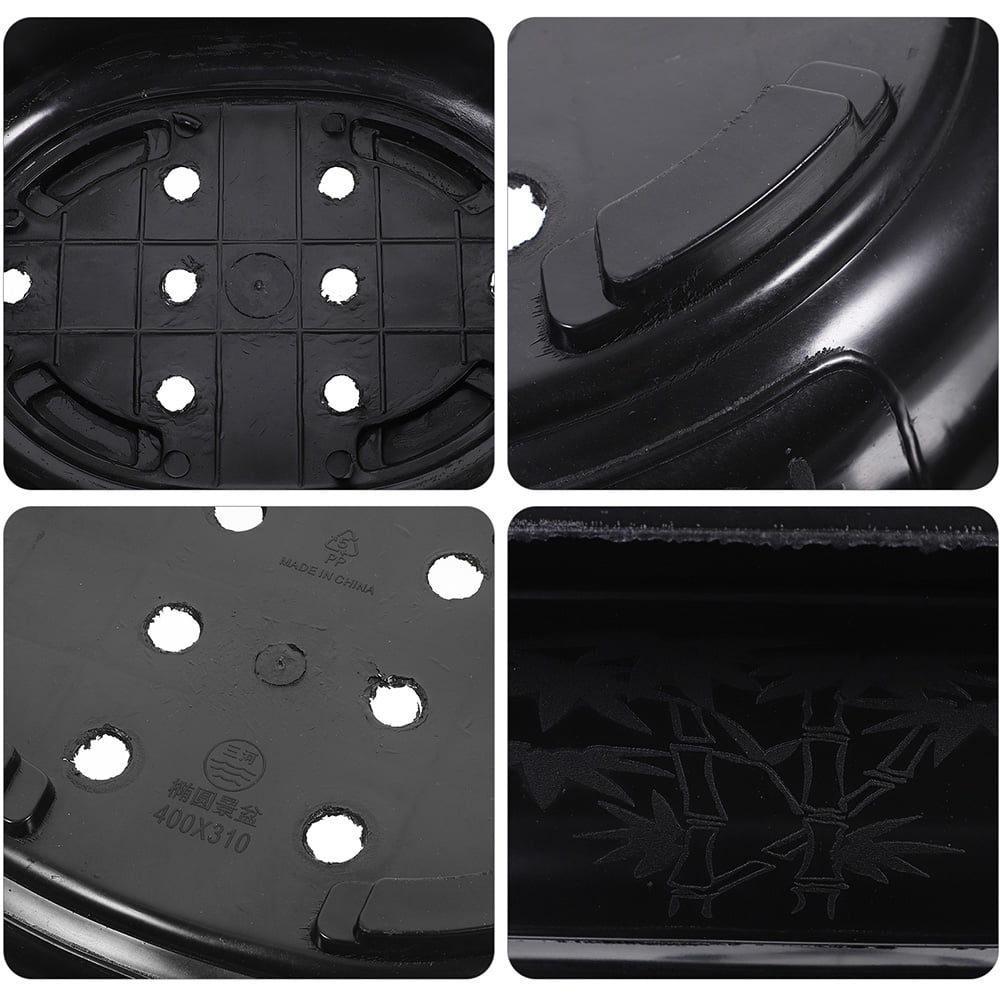FESTFENDS 2Pcs Large Planter Pot Flower Pot Indoor Black Plastic Breathable Elegant Gardening