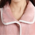 thumbnail image 4 of dazeni Flannel Button Down Pajamas for Women Set Soft Warm Fleece Pjs Outfits Fall Winter Long Sleeve Tops Trousers Sleepwear Sets with Pockets Pink Medium, 4 of 8
