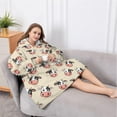 thumbnail image 5 of Oversized Wearable Blanket Hoodie,Beige Cow Head Pattern Sherpa Blanket Hoodie with Super Pockets,Super Warm Fuzzy Pullover for Women & Men, 5 of 6