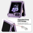 thumbnail image 4 of Compatible for Samsung Galaxy Z Flip 5 Case, Galaxy Z Flip 5 Clear Phone Case Cover with Four Corners Airbag Fall Prevention, Slim Thin Shockproof Protective Cases for Samsung Z Flip 5 (Purple), 4 of 6