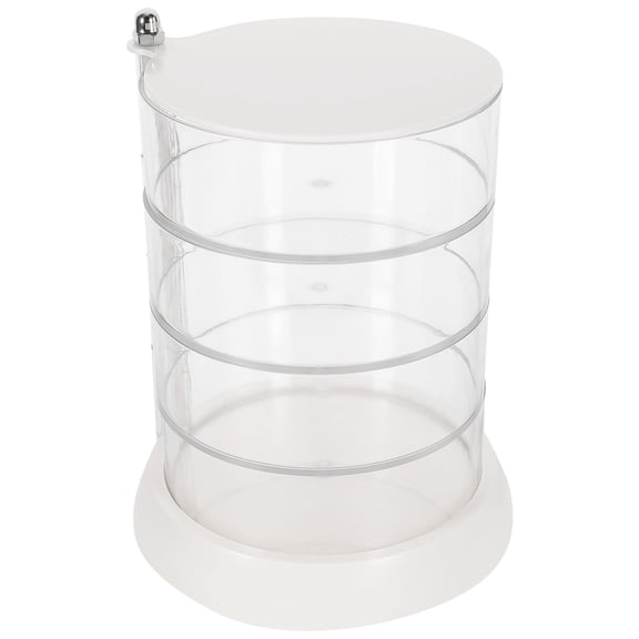 WSTEER Rotating Organizer Box Multi-layer Cosmetic Cushion Storage Box Makeup Pad Storage Organizer (4 Tier)