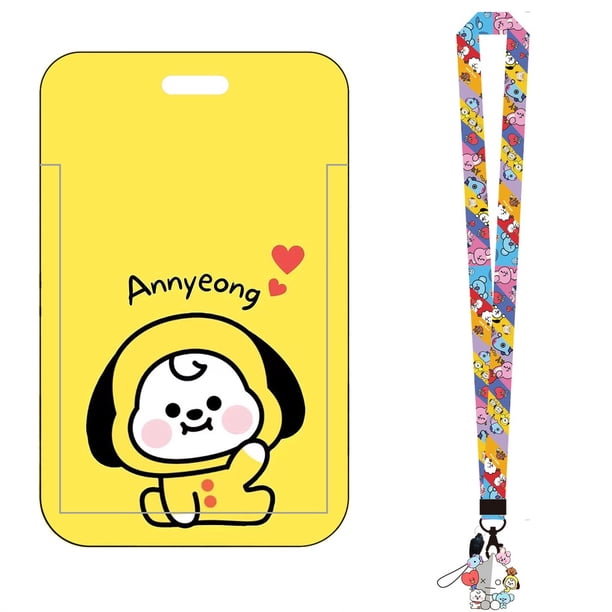 Coreano BTS Lanyard ID Holder Insignia Tarjeta De Crédito Funda Para El Cuello Cartera Suministros Escolares