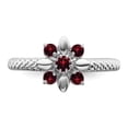 thumbnail image 4 of 925 Sterling Silver Stackable Expressions Garnet Ring Size: 7; for Adults and Teens; for Women and Men, 4 of 5