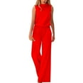 thumbnail image 1 of TrendOFT Combinaisons Habillées pour Femmes Mode Été Coupe Ample Sans Manches Col Rond Combinaisons une Pièce Rouge TG, 1 of 4