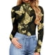 thumbnail image 4 of Monos estampados para mujer, camisetas de cuello alto de manga larga, monos básicos elásticos Fridja  alkflakhf35839, 4 of 8