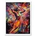 thumbnail image 1 of Happy Woman Dancing to Music Modern Vibrant Colour Art Print Framed Poster Wall Decor 12x16 inch, 1 of 5