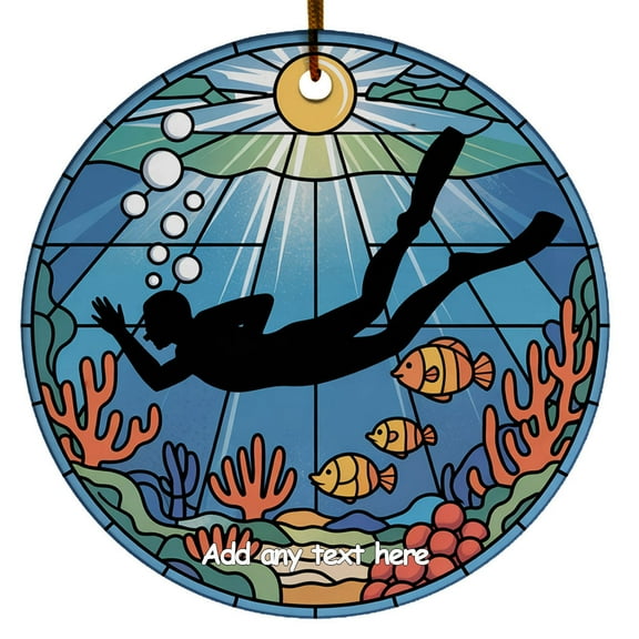Scuba Diving Ornament – Unique Personalized Ornament Christmas 2025, Custom Text Keepsake for Sports Lovers, Friends & Families