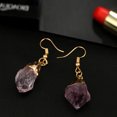 thumbnail image 4 of MasteelfCA Purple Natural Stone Drop Dangle Earring Metal Pendant Earring Statement Jewelry, 4 of 7