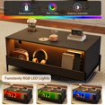 thumbnail image 3 of QinaQin 2 Tier Coffee Table with Open Shelves, Modern Industrial Small Table with Rustic Wood Finish, 3 of 7