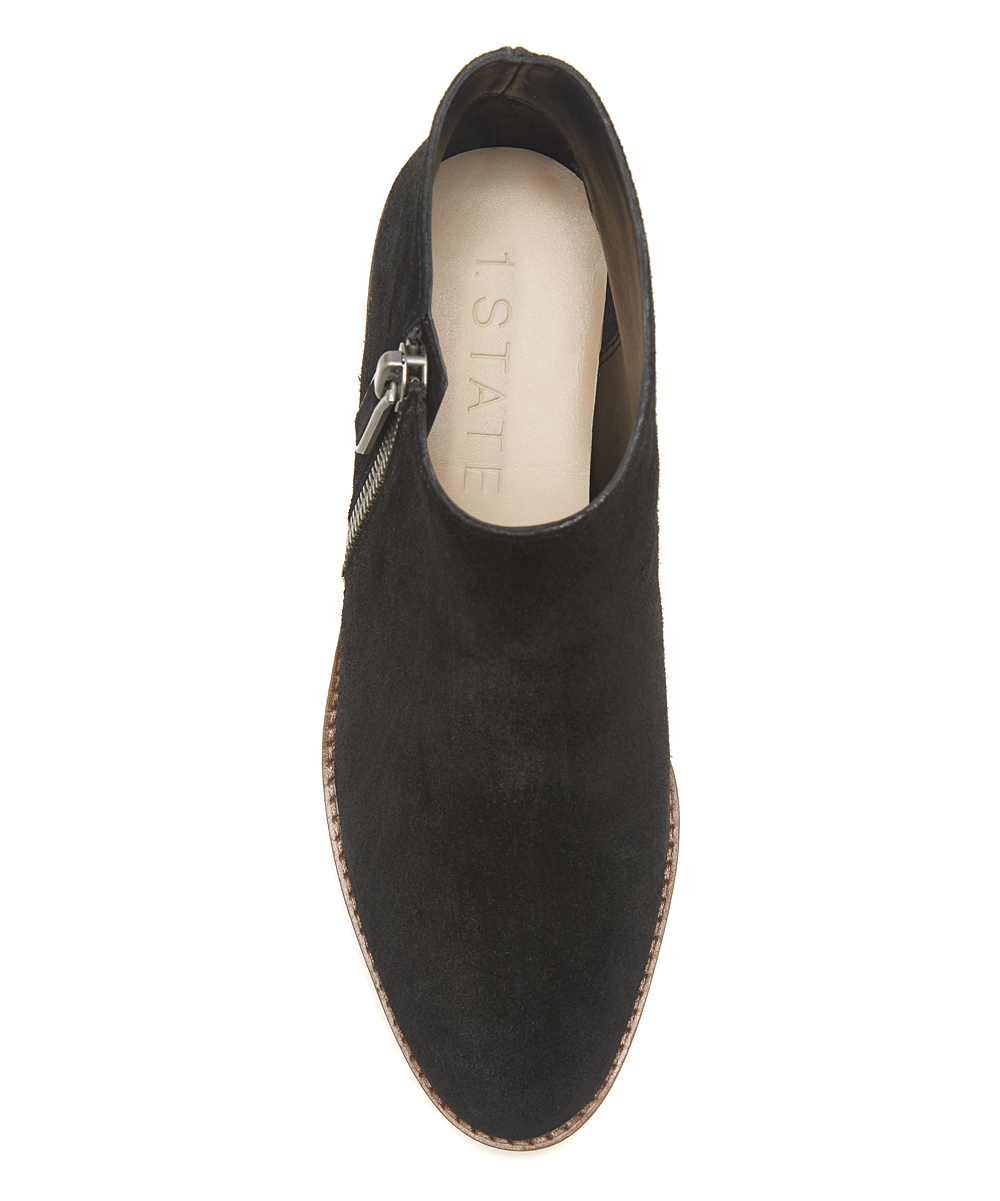 1.State Rosita Leather Boot Black Nubuck Suede Low Cut Designer Ankle Bootie (10, Black) - image 4 of 5
