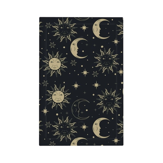 DouZhe 1-Gang Blank Wallplate, Cartoon Sun Star Moon Blue Decorative Wall Plates
