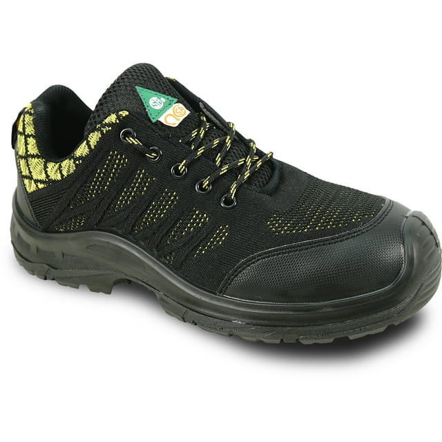 vangelo ASTM CSA Approved Steel Toe Men Safety Shoe HELMUT-1 Puncture and Toe Protection Non-Slip Black Yellow Size 8.5W
