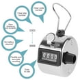 thumbnail image 5 of Newsoul Hand Tally Counter Clicker Tally Counter 4-Digit Palm Click Counter Manual Mechanical Handheld Clicker Counter with Finger Ring for School Golf Knitting Row Crochet, 5 of 8
