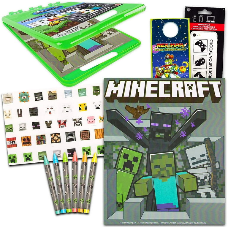 Minecraft Lap Desk Travel Art Set - Bundle with Minecraft Art Clipboard with Sketchpad, Coloring Utensils and More (Art Lap Desk for Kids)