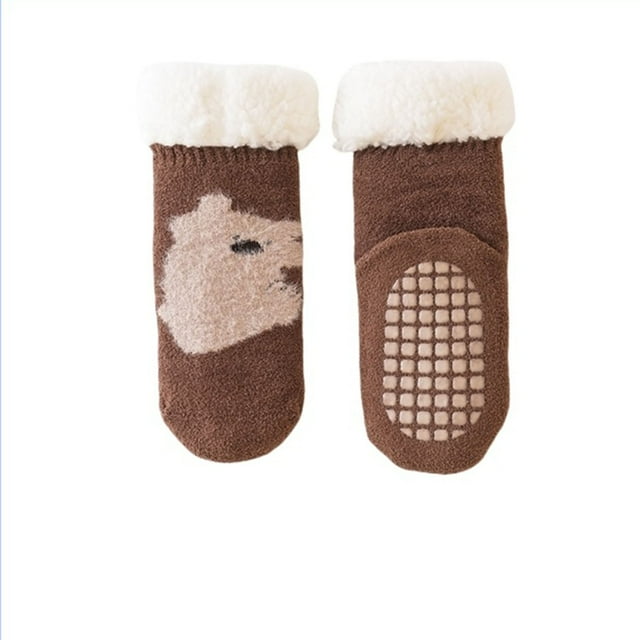 EDFBUYKRS Chaussettes Pantoufles Bébé Chaussettes de Noël pour Tout-Petits Chaussettes Douces Chaudes Non Chaussettes d'Hiver
