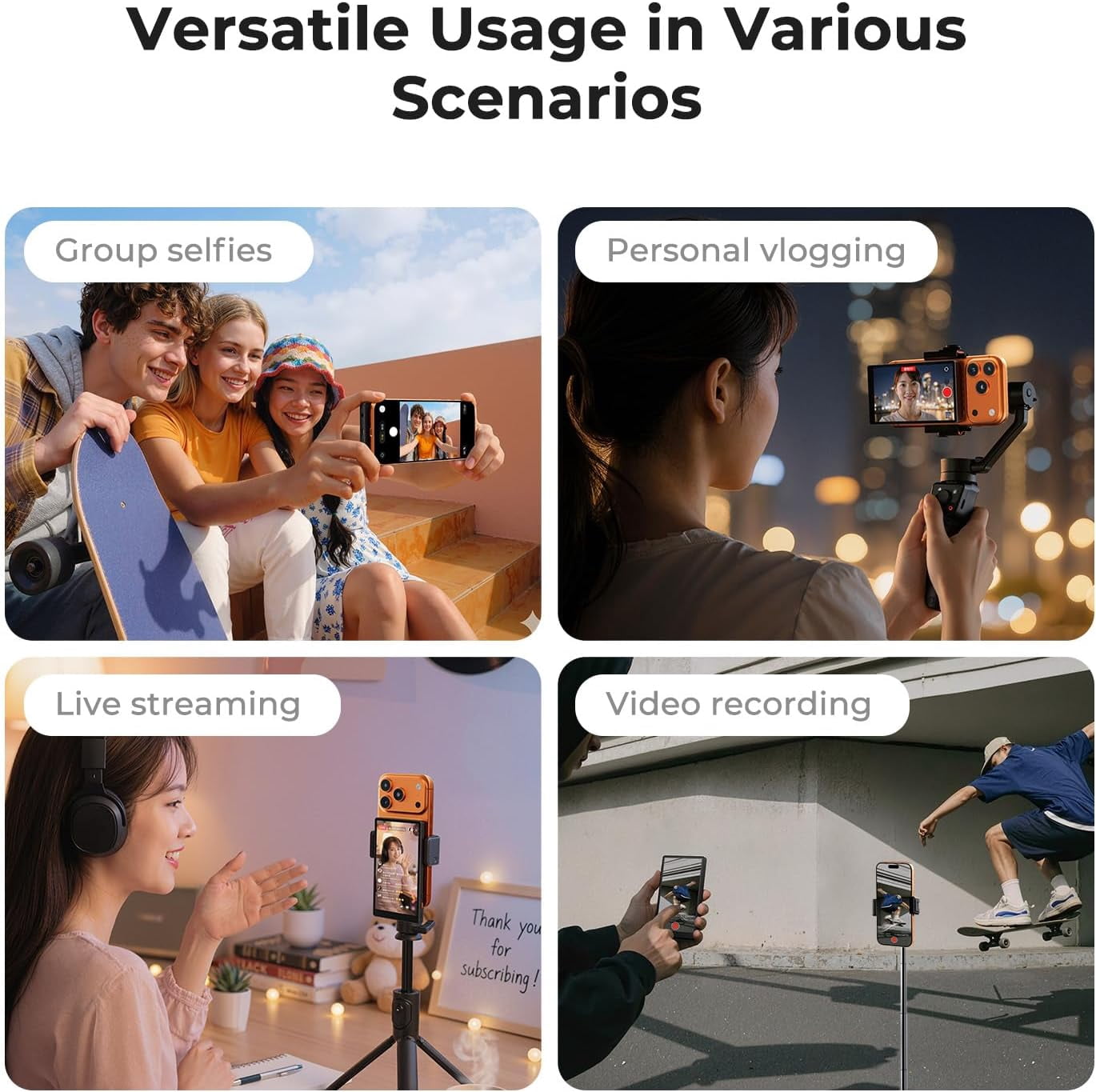 K&F CONCEPT 4K/1080p Vlog Selfie Monitor Screen Wireless Magnetic Back Camera  for iPhone Android Phone, Selfie Monitor with 164ft Range, P2P Wireless, Black