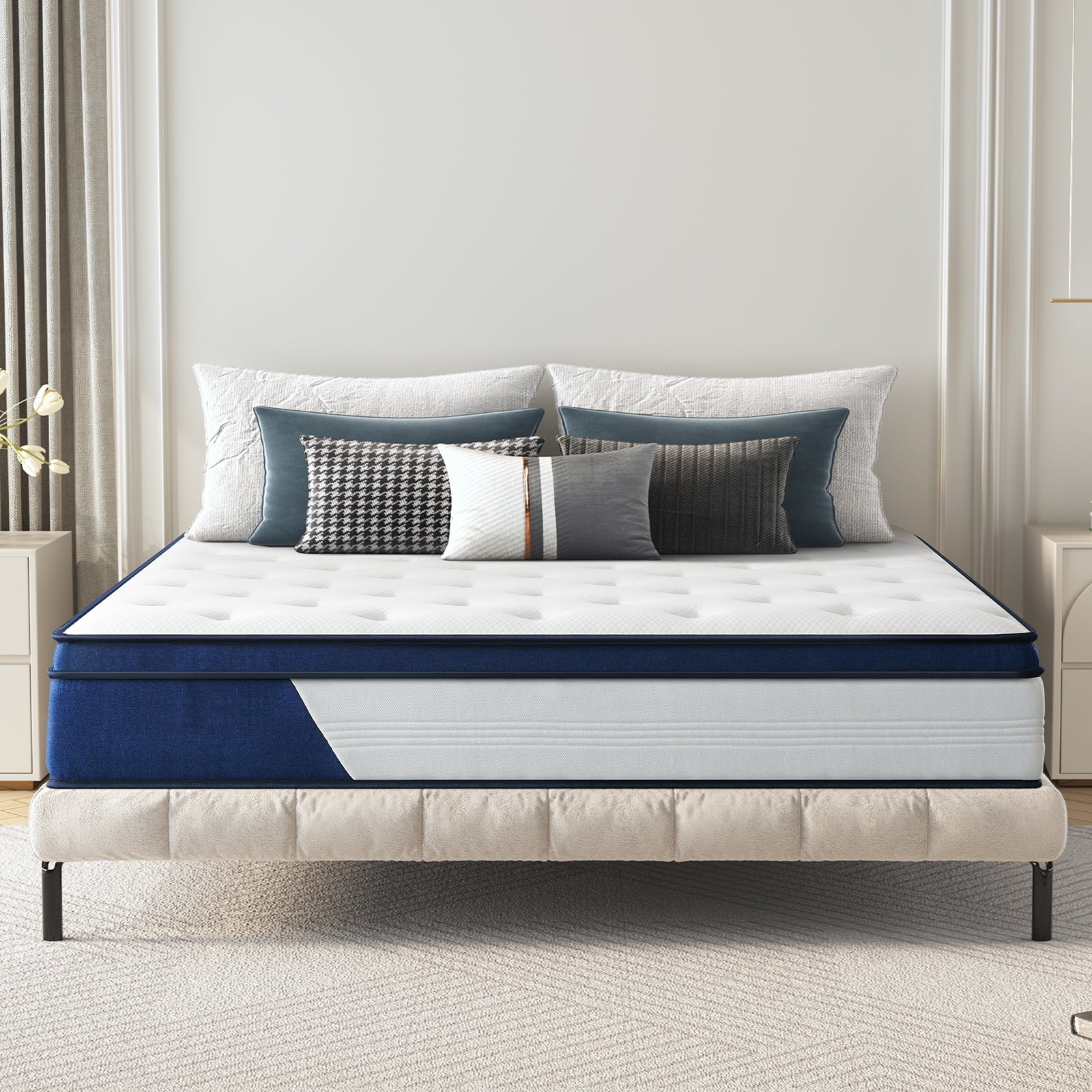 Queen Mattress 12" Soft Hybrid Innerspring Mattress in a Box