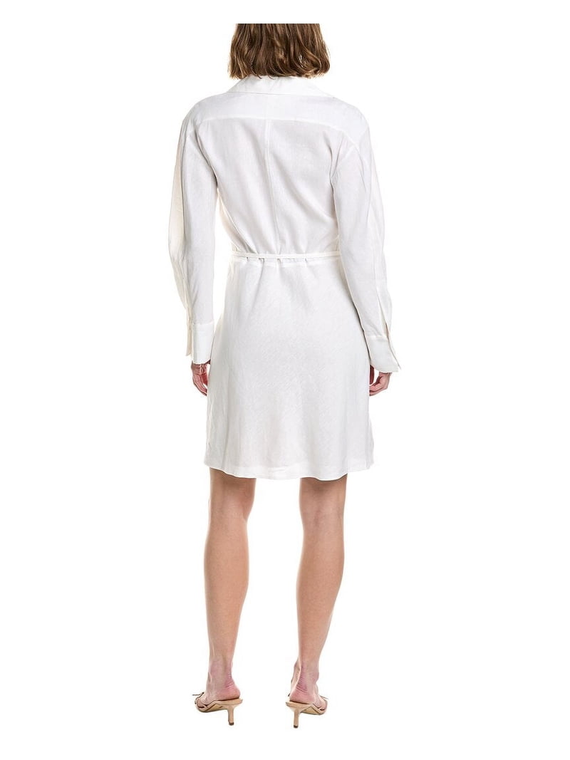 Vince womens Tie-Back Linen-Blend Mini Dress, s, White - Walmart.com