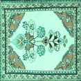 thumbnail image 1 of Ahgly Company Indoor Square Animal Turquoise Blue Traditional Area Rugs, 6' Square, 1 of 4
