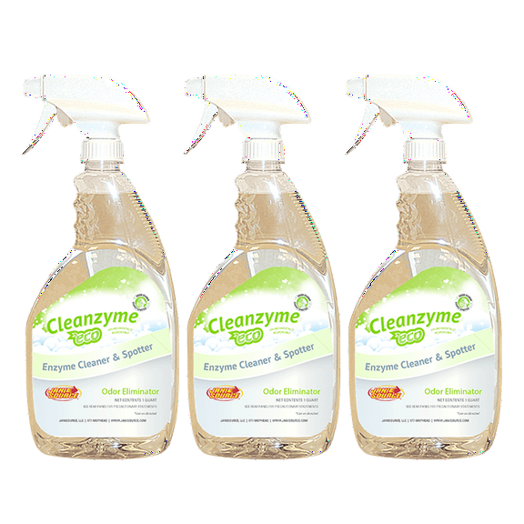CleanZyme ECO RTU Odor Eliminator & Carpet Spotter, Cherry, 1 Quart (3-Pack)
