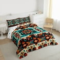thumbnail image 3 of Homewish Boho Flower 3-Piece Full Size Comforter Sets For Boys Girls,Tribal Aztec Bedding Comforter Set,Bohemian Hippie Theme Lightweight Bedding Sets,Super Cozy Room Decor,Reversible, 3 of 8