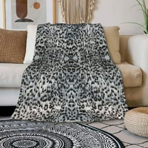 Snow Leopard Print Blanket Gifts for Women Soft Lightweight Cheetah Flannel Throw Blankets for Couch Bed Sofa Travel 60" x 50"