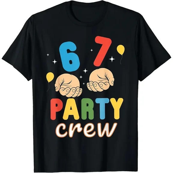 Matching 6 7 Themed Birthday Party Boys Kids Funny 67 Meme T-Shirt