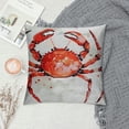thumbnail image 2 of ONETECH  Crabs Throw Pillow Cover, for Nautical Home Decor Sea Animals Theme in Watercolor Style Effect on Plain Background, Decorative Square Shape Accent Cushion Pillow Case,Vermilion, 2 of 5