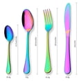 thumbnail image 3 of Ymokee Rainbow Silverware Set, 24 Piece Colored Spoons and Forks, Stainless Steel Flatware Set, Mirror Finish Cutlery with Gift Box, 3 of 10