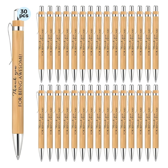 CCOCC 30Pcs Employee Appreciation Gifts Bulk,Office Bamboo Pen Thank You Gifts,Work Gifts for Employees Team Coworker Teacher Volunteer Nurse,Yellow
