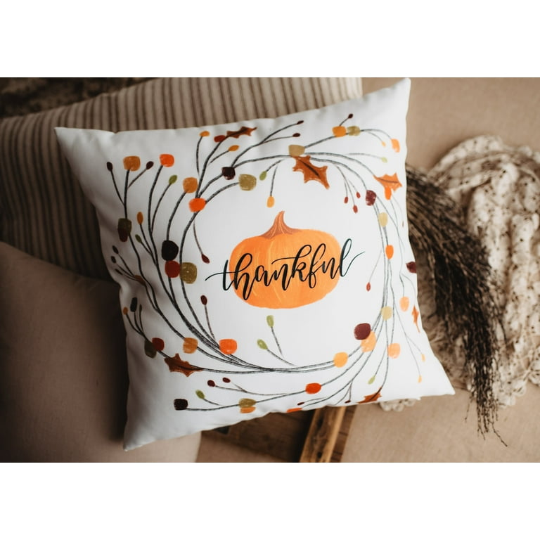 Primitive Pumpkin Decor Pillow Cover | Thanksgiving Décor | Farmhouse Pillows | Country Decor | Fall Throw Pillows | Cute Throw Pillows