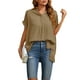 thumbnail image 3 of VISgogo, camisetas de manga corta para mujer, Color sólido/estampado, verano, cuello en V, blusas casuales sueltas, blusa, ropa de calle VISgogo moda, 3 of 9