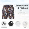 thumbnail image 3 of Cauagu Forest Cute Owl Print Mens Swim Trunks Quick Dry Board Shorts Swim Shorts with Compression Liner Bathing Suits-Medium, 3 of 6