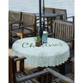 thumbnail image 2 of Fsddascl Green Christmas Outdoor Tablecloth - 60 Inch Round Dining Table Cover, Botanical Xmas Snowflake Waterproof Outdoor Table Cloth with Umbrella Hole & Zipper for Picnic/Patio/Party, 2 of 7