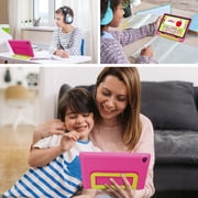 BESTSKI 10.1 inch Kids Tablet, 14GB RAM 64GB ROM, 5G WiFi HD Display with Protective Case, Pink